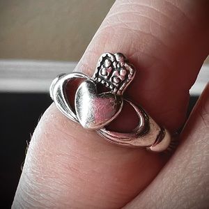 Vintage Sterling Silver (5.5) Claddagh Ring, Irish, Ireland, 925, Celtic, Estate